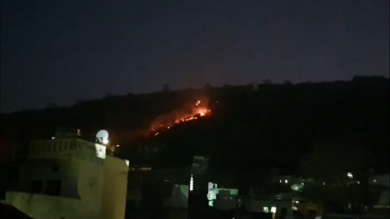 डूंगरपुर: धनमाता की पहाड़ियों पर जंगल में भड़की आग, ऊंचाई होने से फायर ब्रिगेड पहुंचने में भी मुश्किल